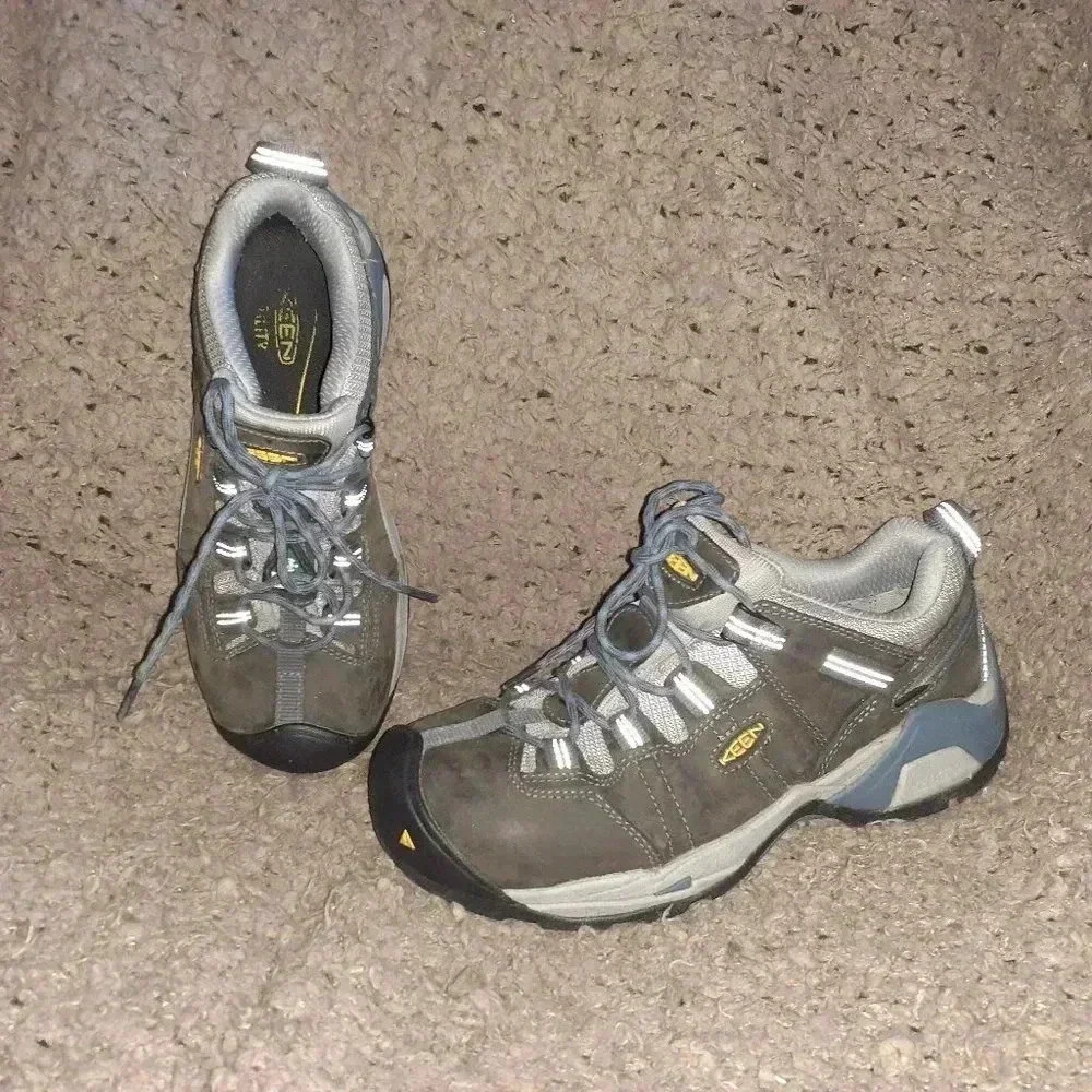 KEEN Sneaker Boots Z195-14-Steel Toe Composite-Gray-Sz 8M Women-Excellent